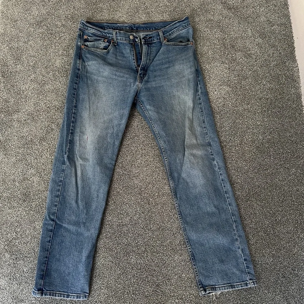 Levis 505 Jeans Medium Wash Denim Pants W36 L32 Mens Blue Straight Regular Fit